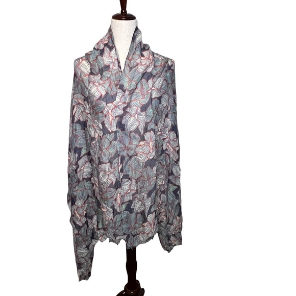 Vera Bradley Soft Fringe Scarf Paradise Floral Mint Rayon New With Tags Gift - Picture 3 of 9